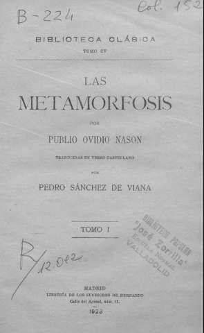 Biblioteca Digital de Castilla y León > Las Metamorfosis