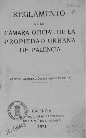 Biblioteca Digital de Castilla y León > Reglamento de la Cámara Oficial de  la Propiedad Urbana de...