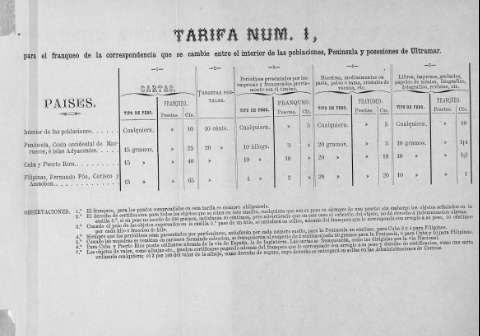 TARIFA NUM. 1 r