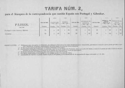 TARIFA NUM. 2 r